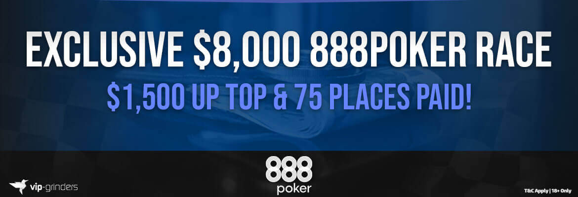 Carrera Exclusiva 888Poker por $8.000 en diciembre