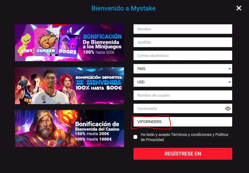 mystake casino registro