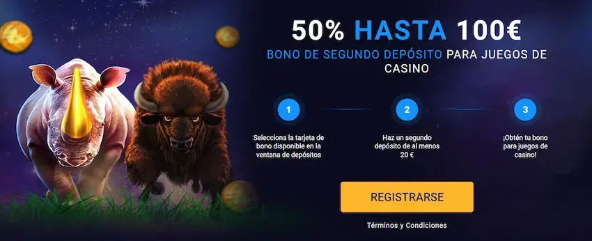 20bet bono casino segundo depósito