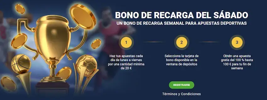 20bet bono de recarga del sábado